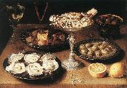 BEERT, Osias Still-Life with Oysters and Pastries Sweden oil painting reproduction